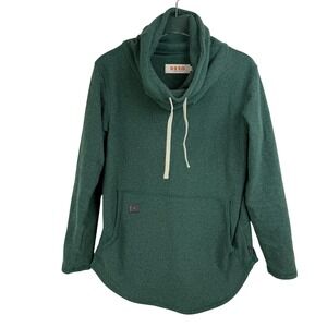 DESO TALLAC Green Cowl Neck Pullover FLEECE‎ TUNIC WOMEN Medium MADE IN USA CA